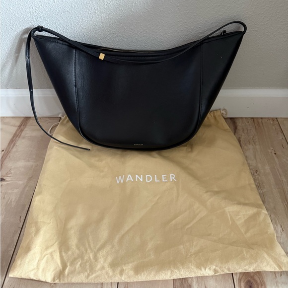 WANDLER MAGGIE Black Leather Shoulder Bag - Picture 8 of 11